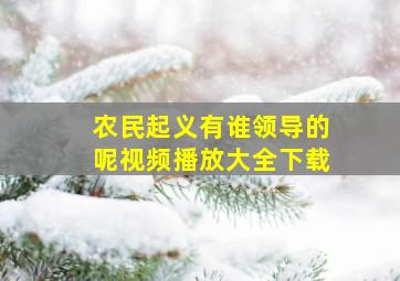 农民起义有谁领导的呢视频播放大全下载