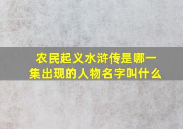 农民起义水浒传是哪一集出现的人物名字叫什么