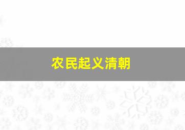 农民起义清朝