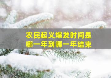 农民起义爆发时间是哪一年到哪一年结束