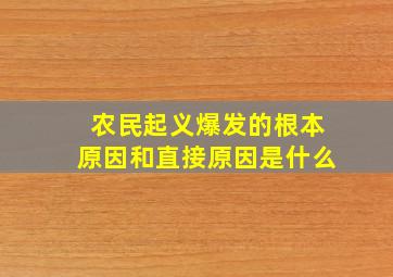 农民起义爆发的根本原因和直接原因是什么