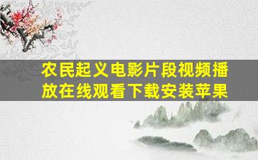 农民起义电影片段视频播放在线观看下载安装苹果