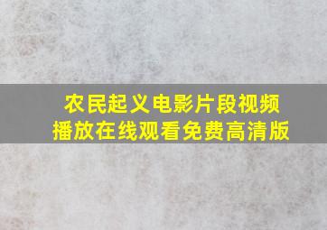 农民起义电影片段视频播放在线观看免费高清版