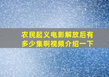 农民起义电影解放后有多少集啊视频介绍一下