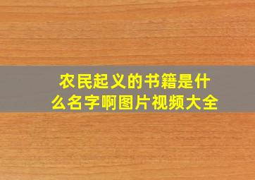 农民起义的书籍是什么名字啊图片视频大全