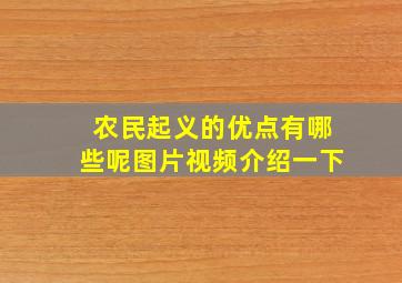 农民起义的优点有哪些呢图片视频介绍一下