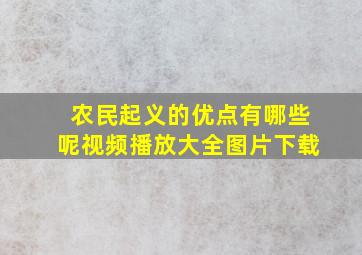 农民起义的优点有哪些呢视频播放大全图片下载