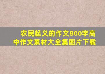 农民起义的作文800字高中作文素材大全集图片下载