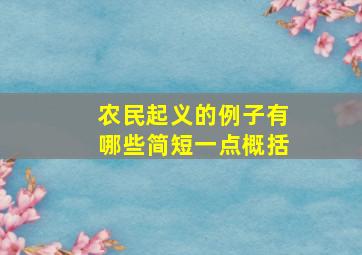 农民起义的例子有哪些简短一点概括