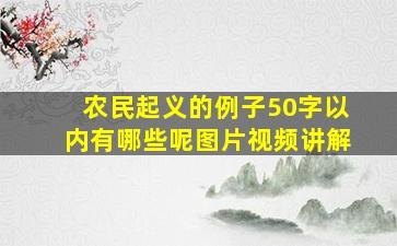 农民起义的例子50字以内有哪些呢图片视频讲解