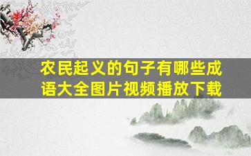 农民起义的句子有哪些成语大全图片视频播放下载