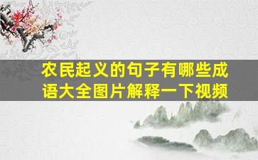 农民起义的句子有哪些成语大全图片解释一下视频