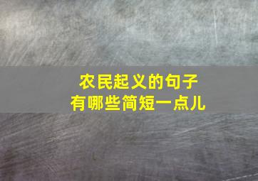 农民起义的句子有哪些简短一点儿