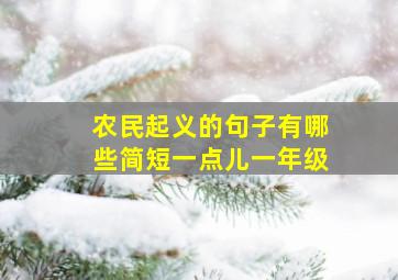 农民起义的句子有哪些简短一点儿一年级