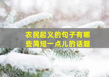 农民起义的句子有哪些简短一点儿的话题