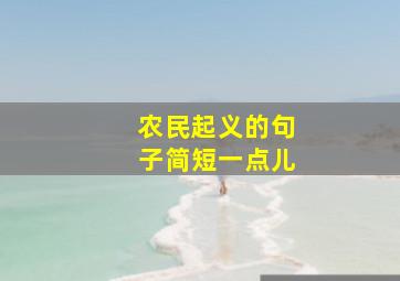 农民起义的句子简短一点儿