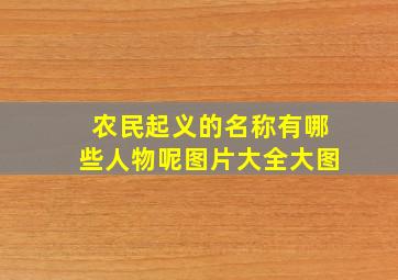 农民起义的名称有哪些人物呢图片大全大图