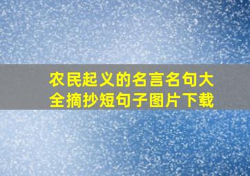 农民起义的名言名句大全摘抄短句子图片下载