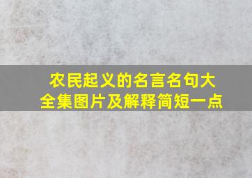 农民起义的名言名句大全集图片及解释简短一点