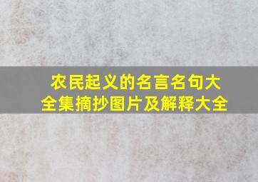 农民起义的名言名句大全集摘抄图片及解释大全