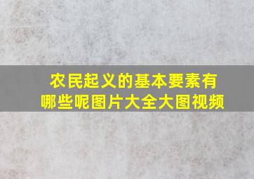 农民起义的基本要素有哪些呢图片大全大图视频