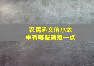 农民起义的小故事有哪些简短一点