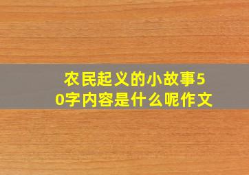 农民起义的小故事50字内容是什么呢作文