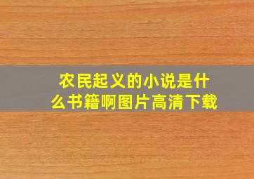 农民起义的小说是什么书籍啊图片高清下载