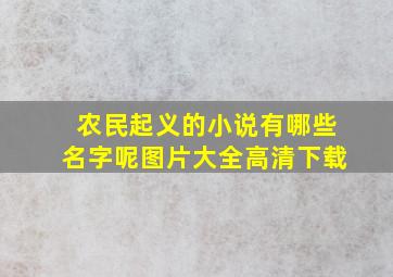 农民起义的小说有哪些名字呢图片大全高清下载