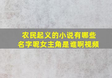 农民起义的小说有哪些名字呢女主角是谁啊视频