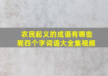 农民起义的成语有哪些呢四个字词语大全集视频