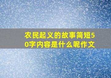 农民起义的故事简短50字内容是什么呢作文