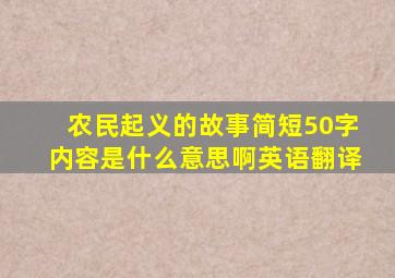 农民起义的故事简短50字内容是什么意思啊英语翻译