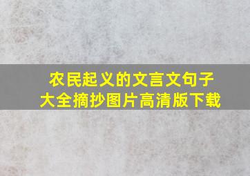 农民起义的文言文句子大全摘抄图片高清版下载