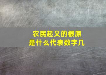 农民起义的根原是什么代表数字几