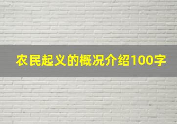 农民起义的概况介绍100字