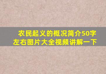 农民起义的概况简介50字左右图片大全视频讲解一下