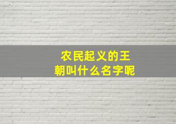 农民起义的王朝叫什么名字呢