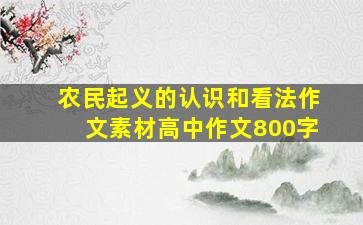 农民起义的认识和看法作文素材高中作文800字