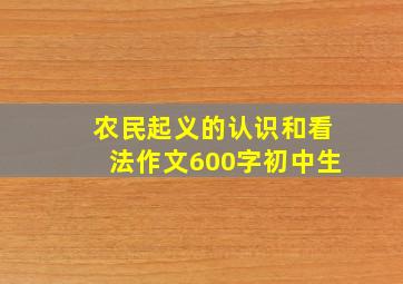 农民起义的认识和看法作文600字初中生