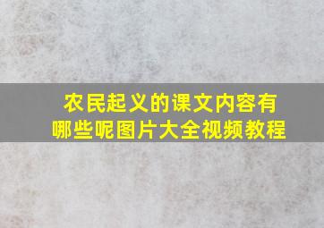 农民起义的课文内容有哪些呢图片大全视频教程