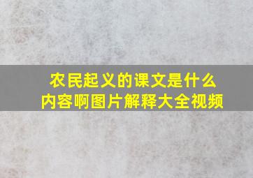 农民起义的课文是什么内容啊图片解释大全视频