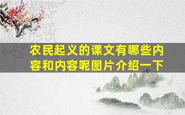 农民起义的课文有哪些内容和内容呢图片介绍一下