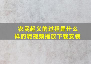 农民起义的过程是什么样的呢视频播放下载安装