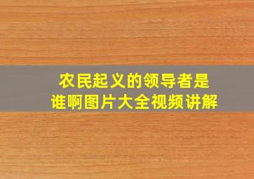 农民起义的领导者是谁啊图片大全视频讲解