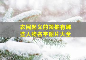 农民起义的领袖有哪些人物名字图片大全