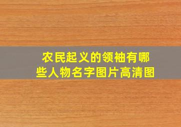 农民起义的领袖有哪些人物名字图片高清图