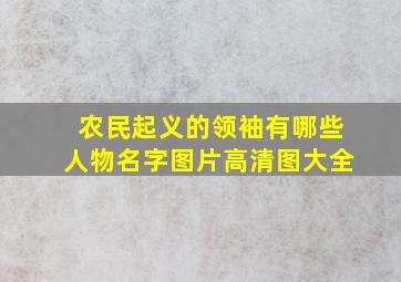 农民起义的领袖有哪些人物名字图片高清图大全