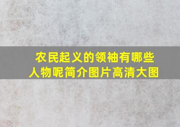 农民起义的领袖有哪些人物呢简介图片高清大图