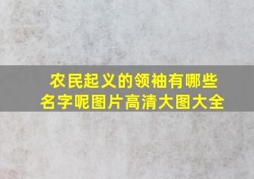 农民起义的领袖有哪些名字呢图片高清大图大全